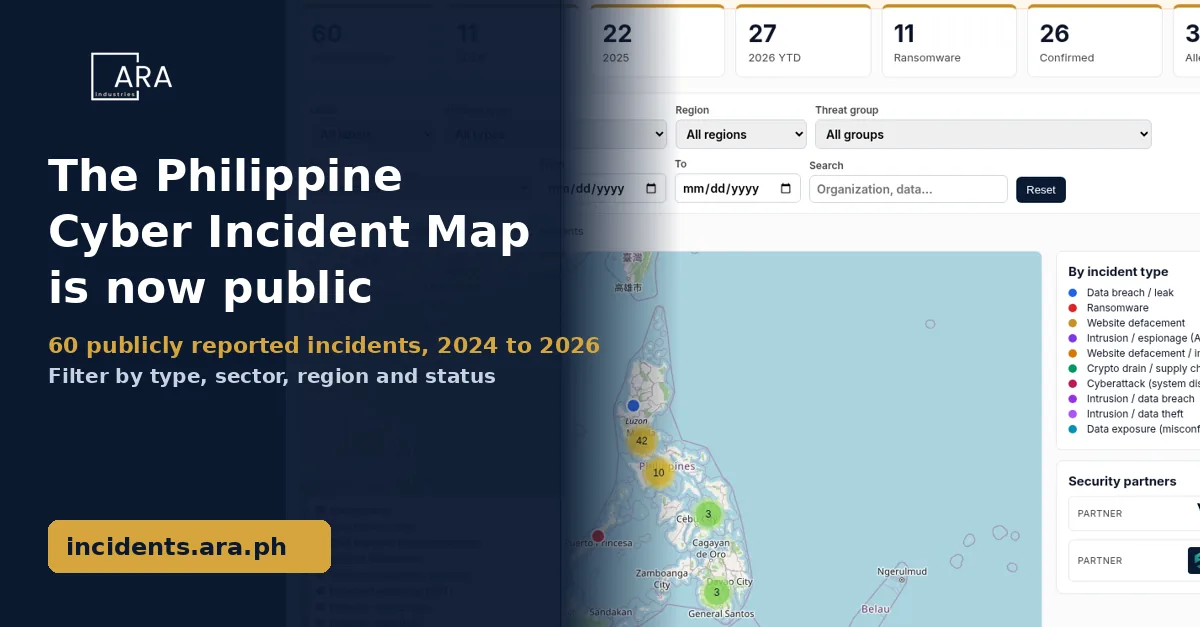 The Philippine Cyber Incident Map is now public