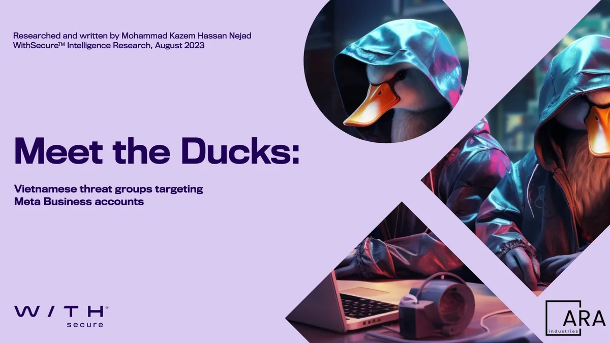 Header image for the ARA Industries article: Meet the Ducks – a Vietnamese threat group targeting Meta Business Accounts