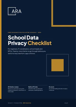 Cover of the ARA Industries School Data Privacy Checklist PDF